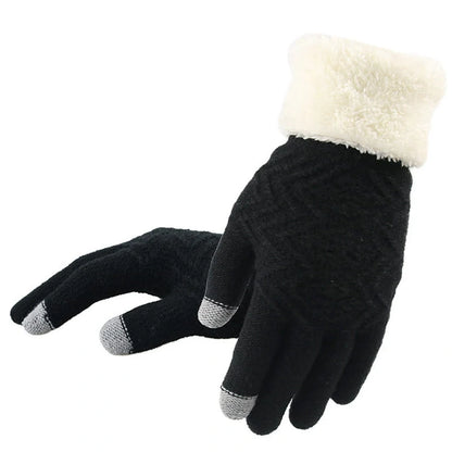 Cosy knitted gloves in a variety of classic winter colours, perfect for staying warm and stylish during the British cold season.