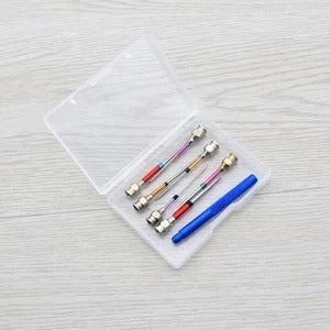 Poke needle embroidery set with electroplated alloy needle in various colours