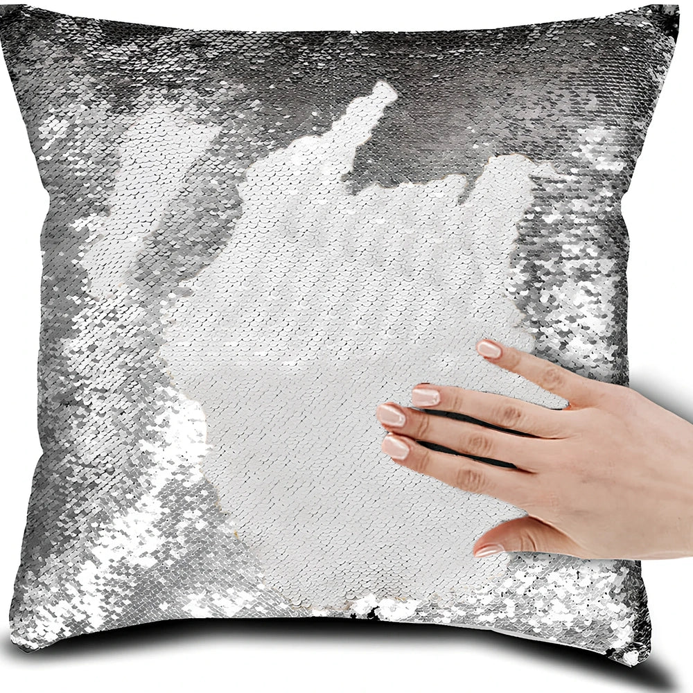 40x40cm square colour-changing pillow cover with knitted polyester construction