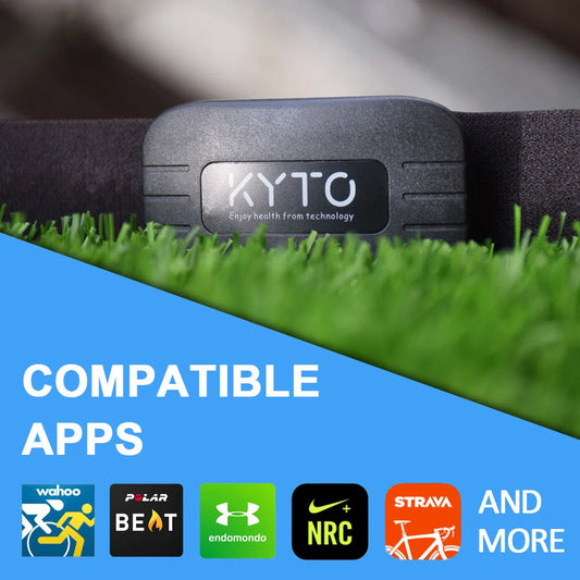 Black Bluetooth 4.0 heart rate monitor chest strap with adjustable strap