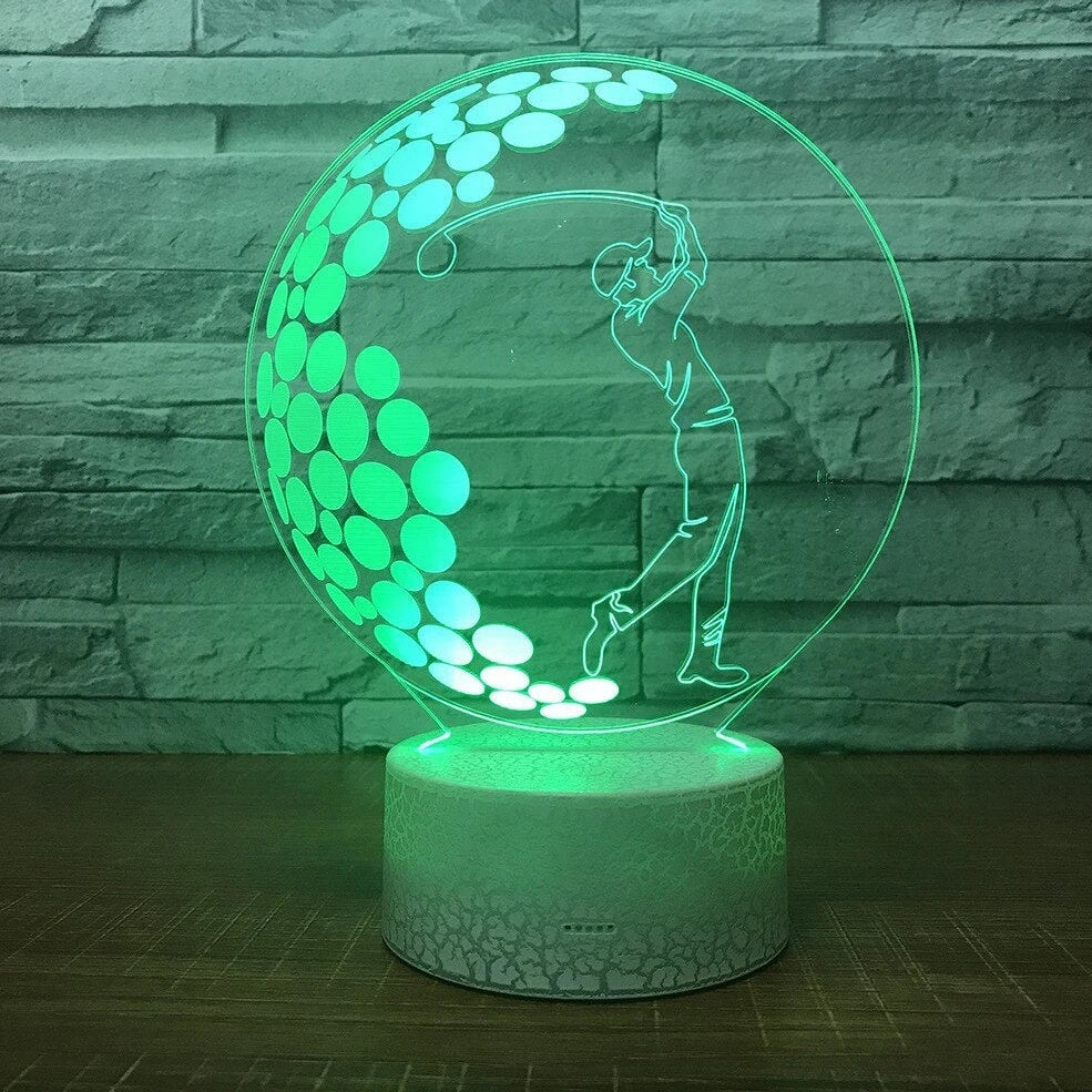 3D acrylic night light in black or crack design with touch and remote control, 3W LED for home corridors