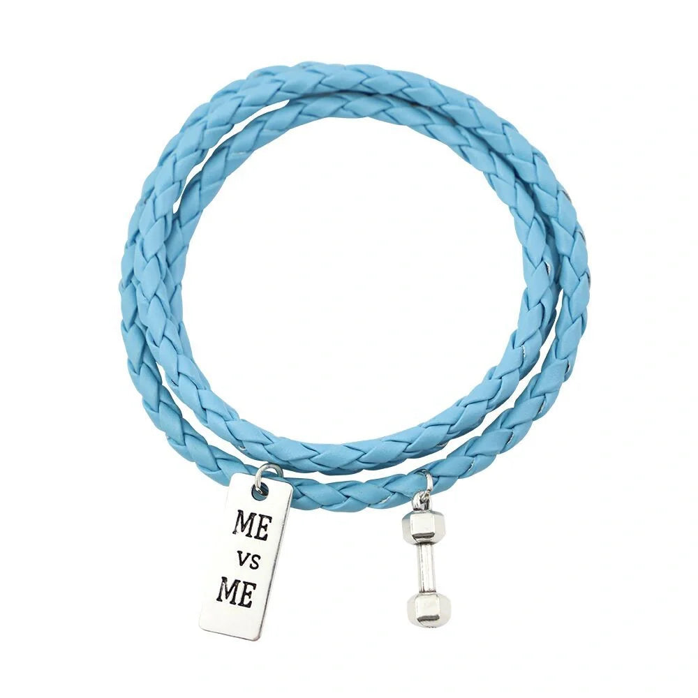 Premium woven PU rope bracelet in blue, elegant and durable accessory