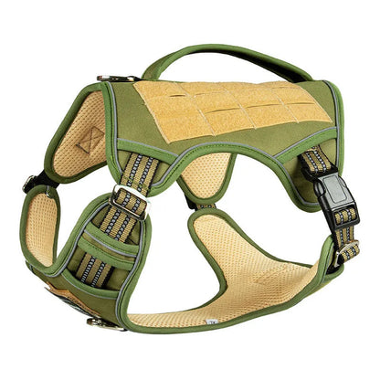 Tactical dog chest strap harness for search and rescue working dogs in Oxford cloth with adjustable sizing