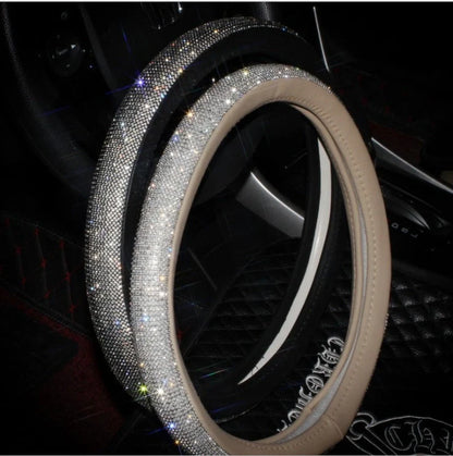 Universal anti-slip PU leather steering wheel handle set in various colours