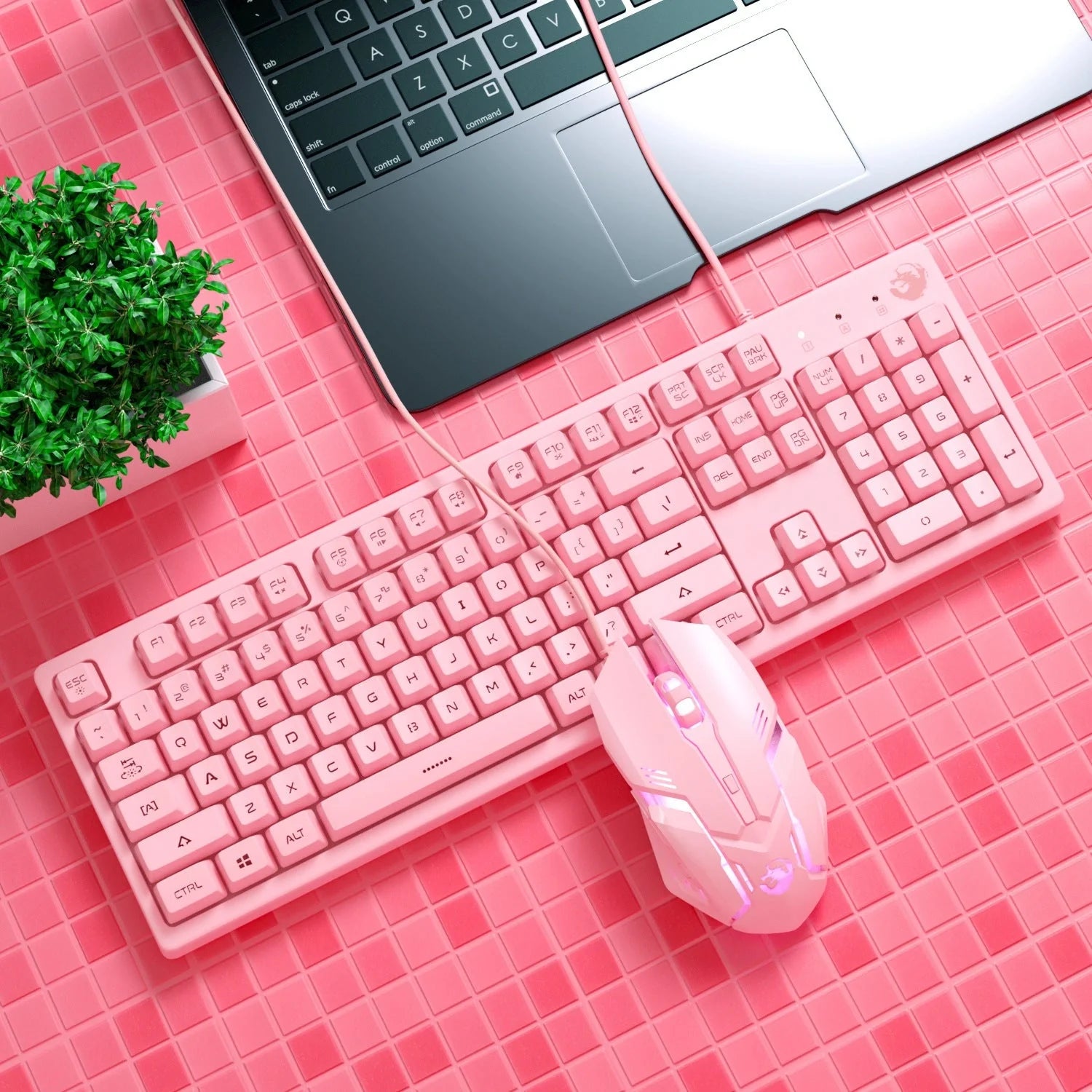 104-key USB membrane keyboard with waterproof feature, compact design