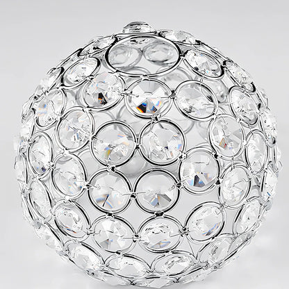 Crystal table lamp with chrome iron body measuring 31cm height