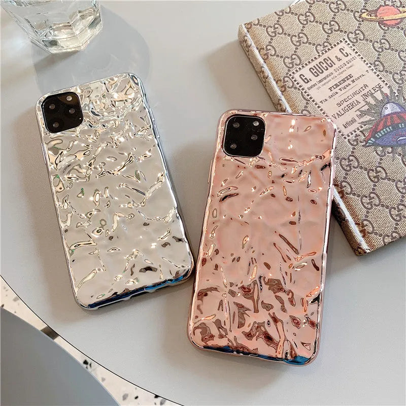 Electroplated TPU iPhone back cover case in rose gold or silver colour for multiple iPhone models