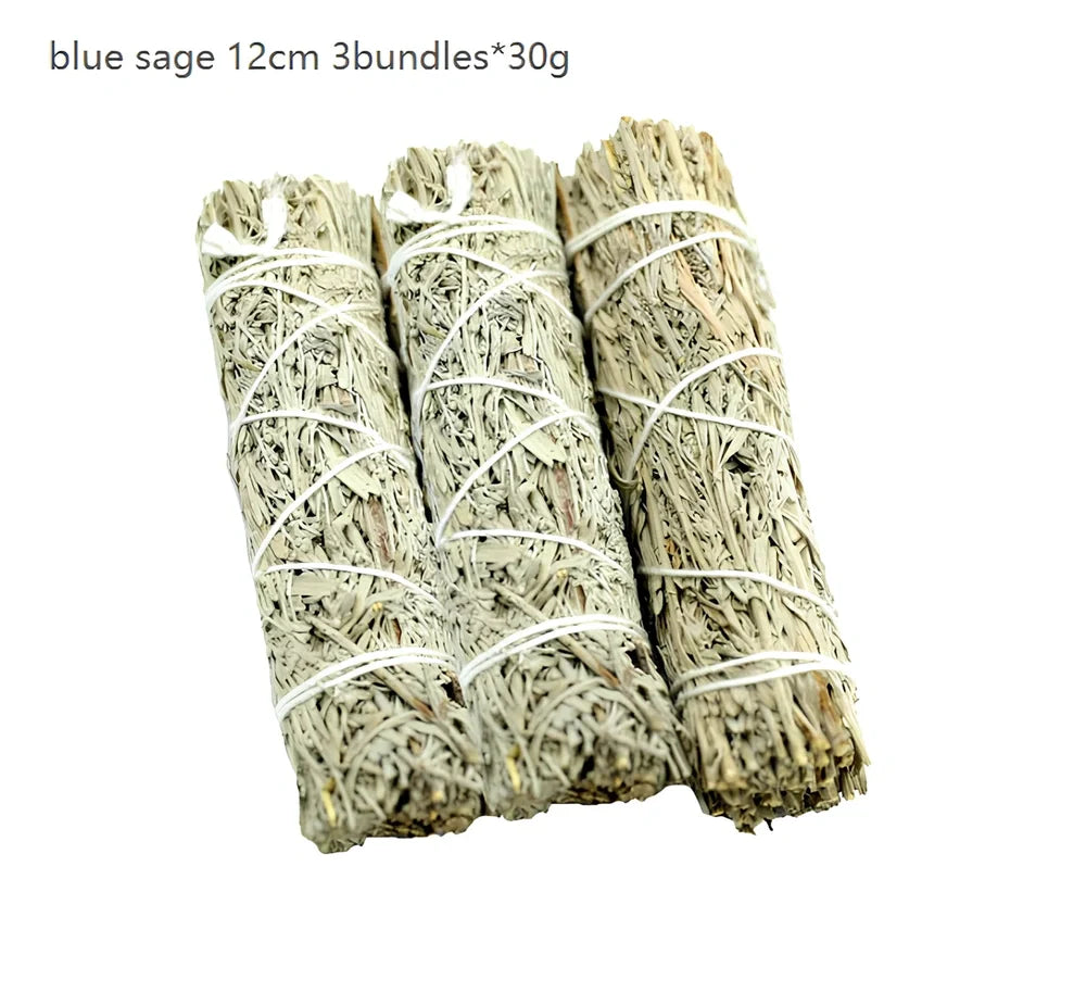 Natural white sage bundle measuring 18cm long with 3.5cm diameter for space purification