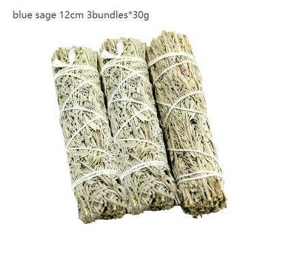 Natural white sage bundle measuring 18cm long with 3.5cm diameter for space purification