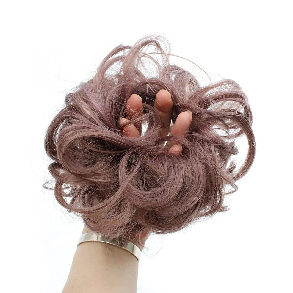 Hair ring wig in various colours from 1# to Burg, showing synthetic fibres and natural hairline for temporary styling