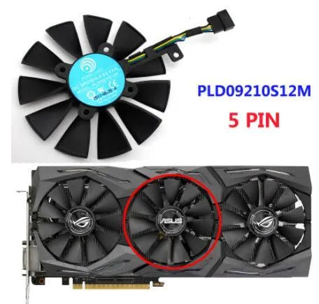 ASUS ROG Strix graphics card replacement cooling fan with 87mm dimensions and 4-pin connector