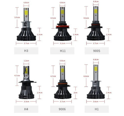Car LED headlight bulb, 40W 3800lm 6000K, 9V-30V, custom COB lamp beads, single lamp