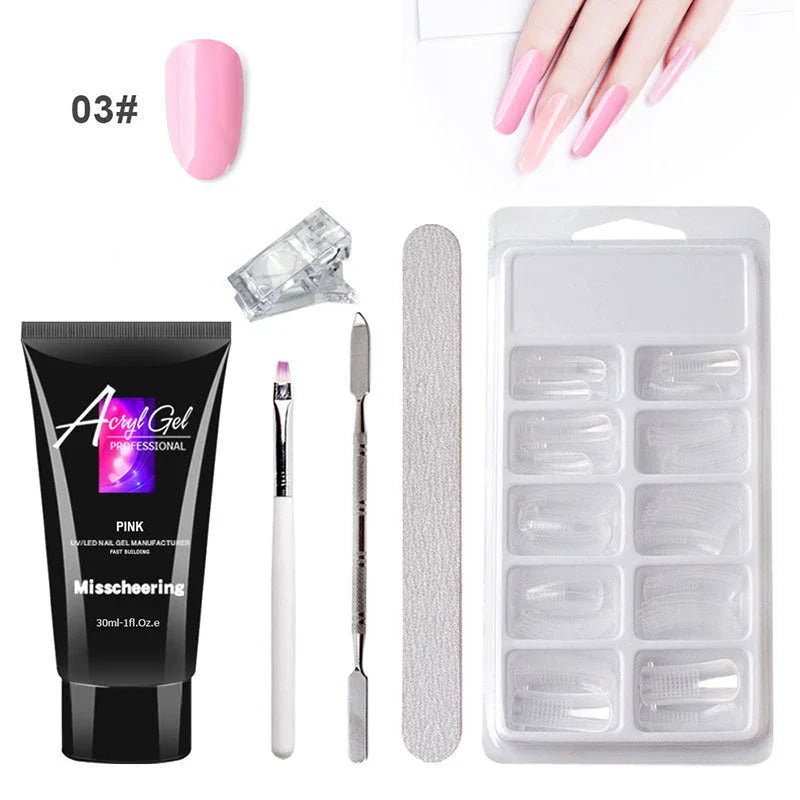 Salon-quality gel nail art kit with dual-light nail lamp, 18-piece tool set, and eco-friendly, non-toxic formula