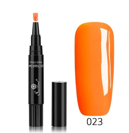 3-in-1 Gel Nail Varnish Pen with Glitter for One-Step Nail Art