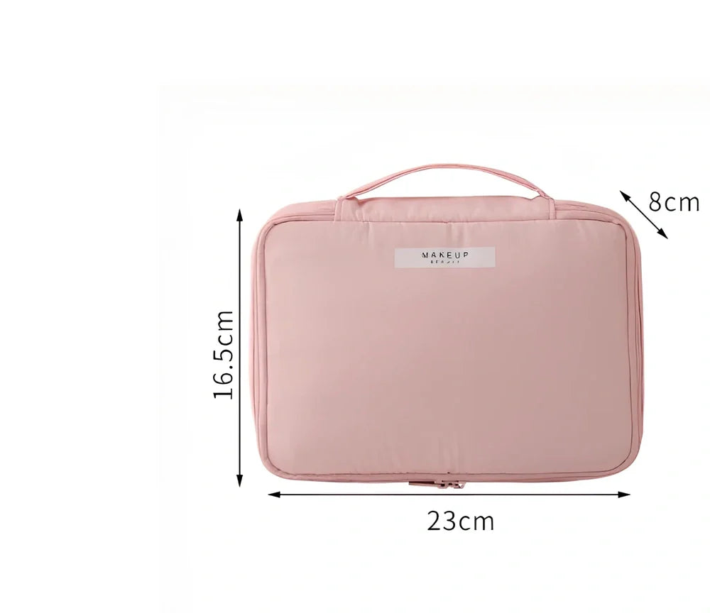 23x16.5x8cm travel cosmetic organiser bag with sponge construction and multiple compartments