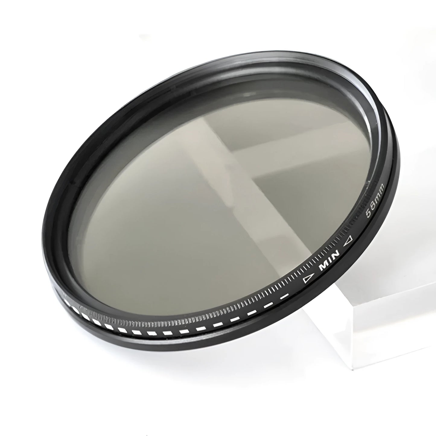 Adjustable camera ND filter set with diameters from 37mm to 95mm for light reduction
