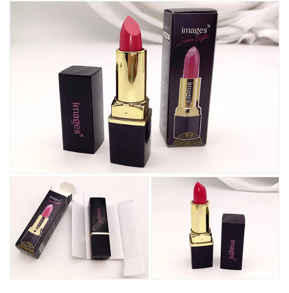 A tube of natural lipstick lip gloss in a choice of ten colours, showing a net weight of 3.8g.