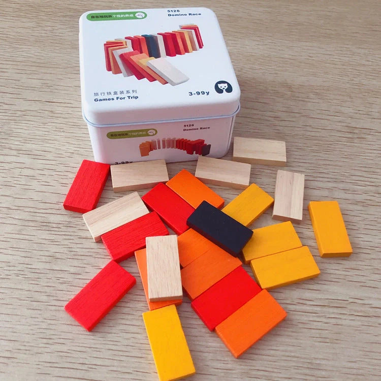 Wooden puzzle building blocks set for children's cognitive development and creative play