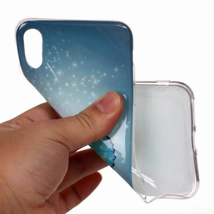 Luminous cartoon butterfly design on a flexible TPU iPhone back cover case.