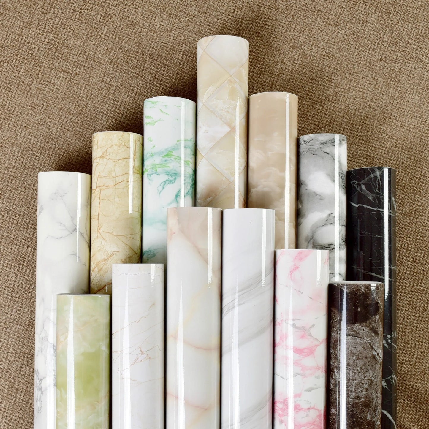 Elegant imitation marble furniture wallpaper with waterproof and heat-resistant properties for easy kitchen, bathroom, and home decor updates