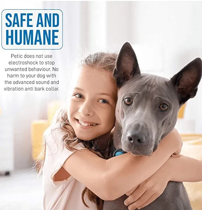 Anti-barking dog collar in blue or red, ABS plastic, adjustable 17-55cm for dogs 3.5-50kg