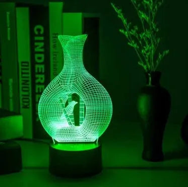 Creative 3D LED night light with acrylic plate, ABS base, and 7 colour change modes