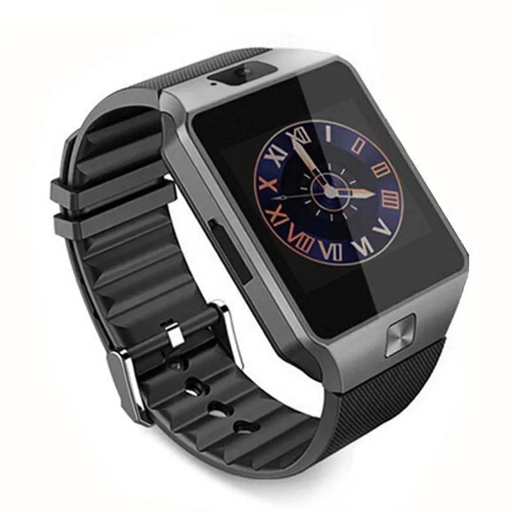 Bluetooth smart watch with touch screen and sporty silicone wrist strap in multiple colour options