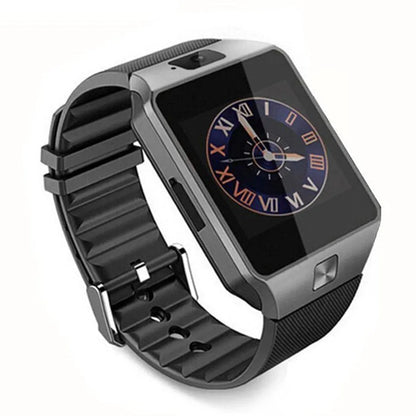 Bluetooth smart watch with touch screen and sporty silicone wrist strap in multiple colour options