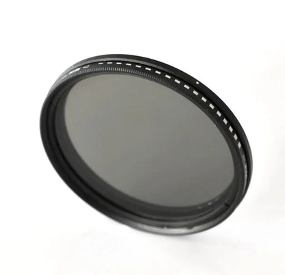 Adjustable camera ND filter set with diameters from 37mm to 95mm for light reduction