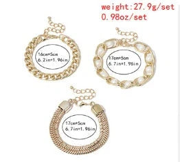 Creative Chain Inlaid Pearl Temperament Bracelet in gold, elegant women's jewelry