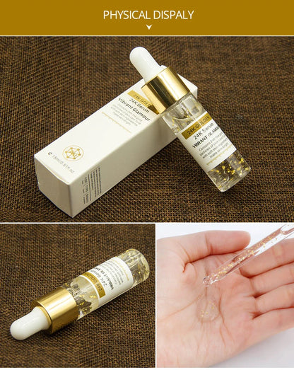 4K Gold Serum bottle with 24K pure gold formula for skin tightening and brightening
