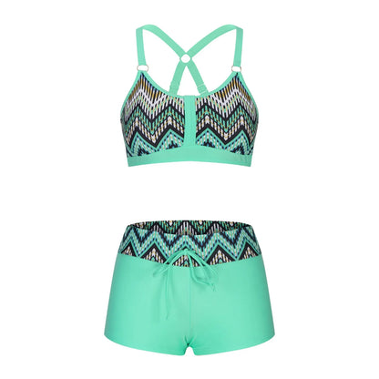 Women's floral print split bikini swimsuit in various colours and sizes