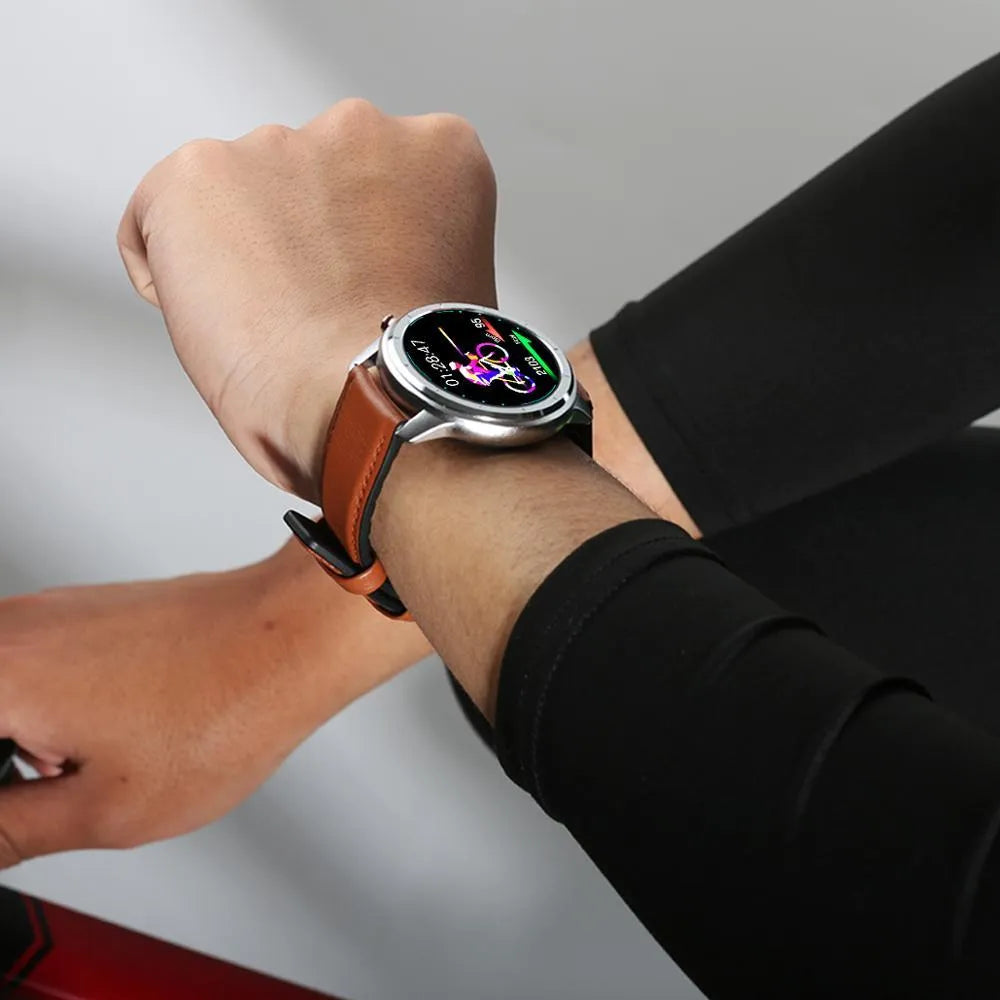 LEMFO LF26 smart bracelet showing its 1.3-inch colour screen, worn on a wrist.