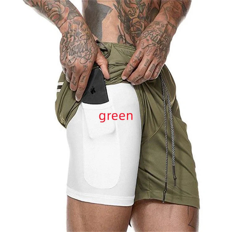Premium compression shorts with pockets for men, perfect for gym and casual wear