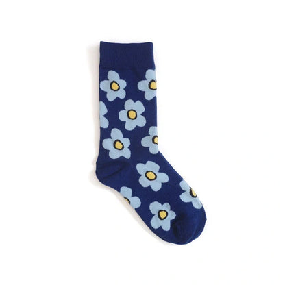 Charming floral cotton socks in various colours, perfect for fashionable UK women