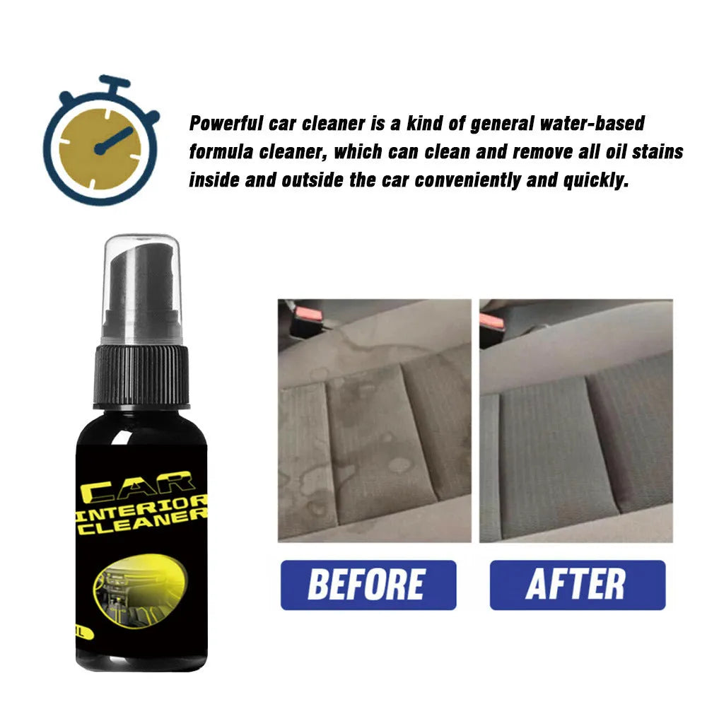 Car interior cleaner nozzle bottle in 30ml and 100ml with 10x3cm and 171x37mm dimensions