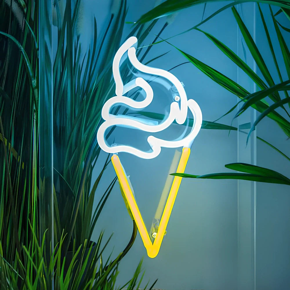 USB-powered neon wall lamp showing Banana shape with pink lighting against dark wall