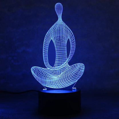 Mesmerising 3D colour-changing LED night light with acrylic design for bedrooms and living rooms