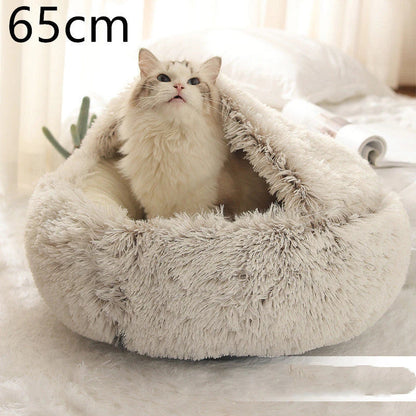 Cozy All-in-One Pet Bed in various colors and sizes, providing a plush and comfortable retreat for cats and dogs