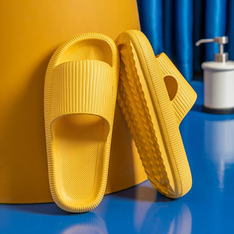 Stylish bathroom slippers with soft, cushioned EVA soles in a variety of vibrant colors