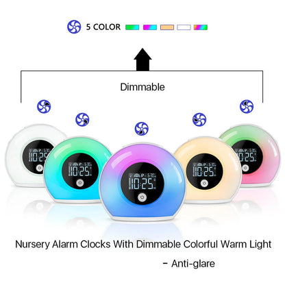 Digital Music Alarm Clock with Bluetooth 5.0 and VA LCD screen in colourful design