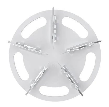 White rechargeable bulb remover tool with plastic case, 145x62x65mm, shown with cutter head options.
