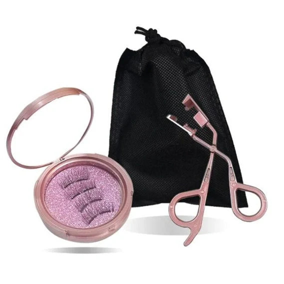 Magnetic eyelash applicator with 45-degree angled tips and silicone handles for precise lash application