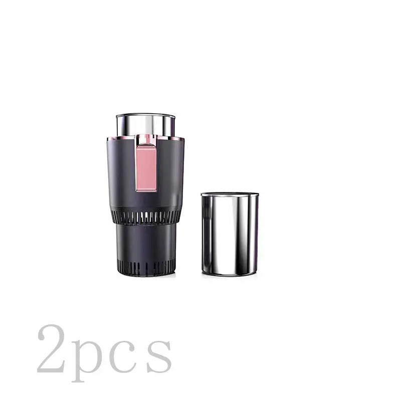 Purple gold and black portable thermoelectric car cooler and warmer for GM vehicles with DC 12V plug.