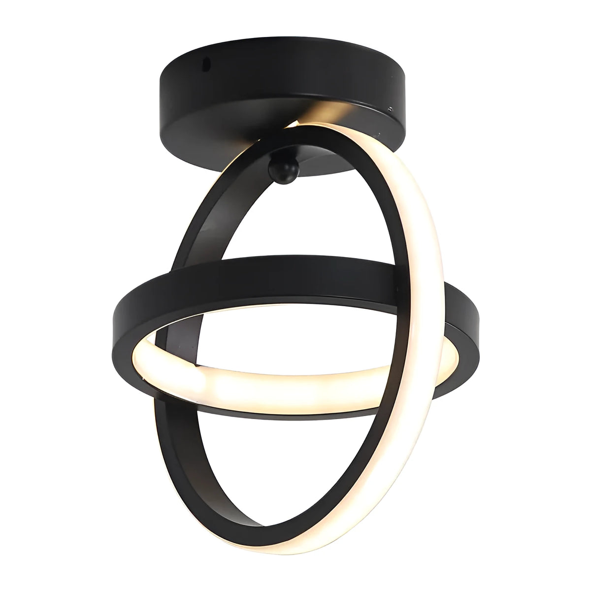 Modern round ceiling light with 21cm diameter and 25cm height in black or white finish