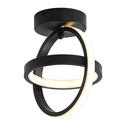 Modern round ceiling light with 21cm diameter and 25cm height in black or white finish