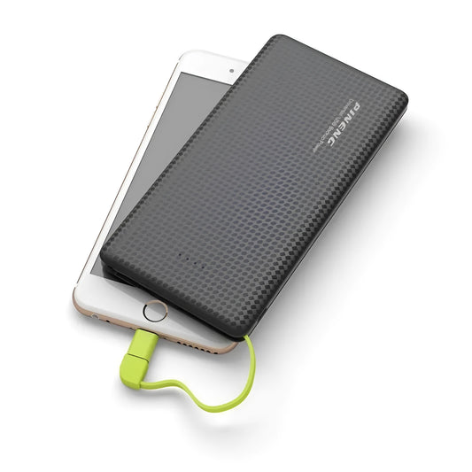 10000mAh power bank, dual USB output, polymer battery, LED indicator, 156x77x12mm, black or white