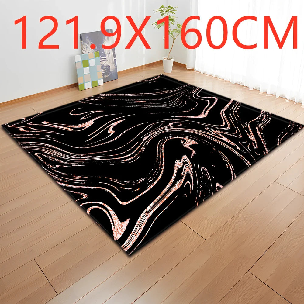 Polyester marble pattern carpet in 121.9x160cm and 50x80cm sizes for floor protection