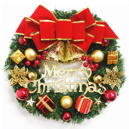 Christmas wreath with natural pine, pine cones, berries, and creamy clover frost decoration