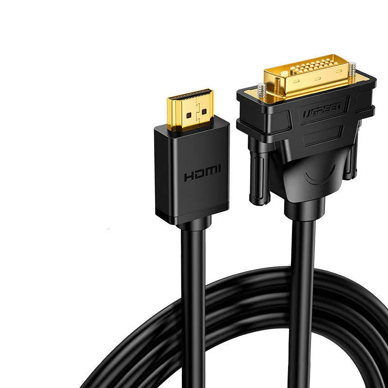 HDMI adapter cable for laptop to external display connection, shown with green packaging and available in multiple lengths.